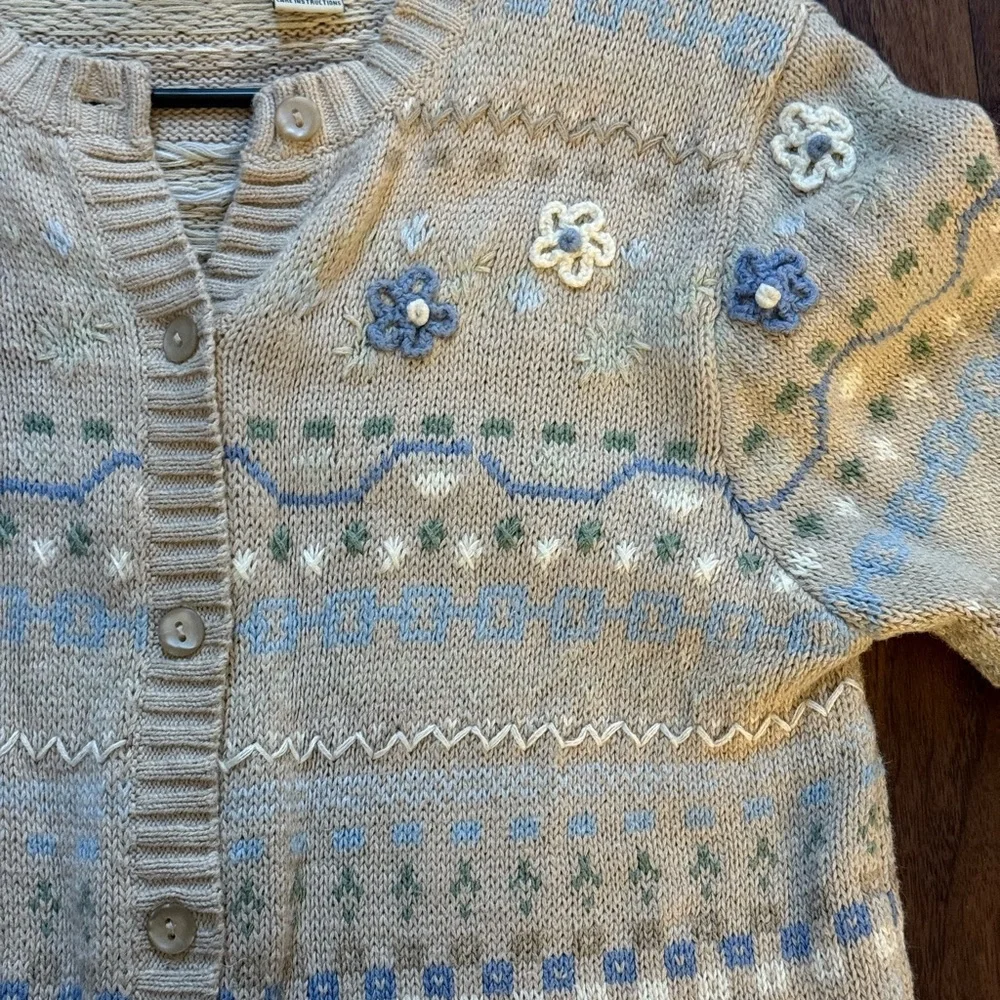 Sweet Floral Vintage Grandma Sweater - Picture 2 of 4